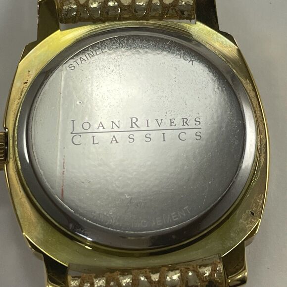 Vintage Joan River Classic Quartz Watch Women’s Gold Leather Crystal Bezel - Picture 5 of 16